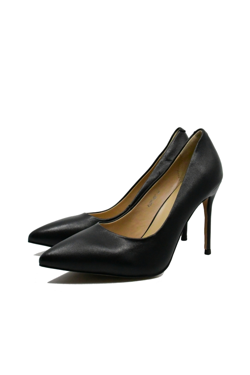 Imagine Pantofi stiletto negri din piele naturală FNX1001