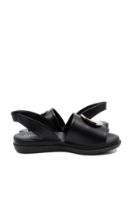 Imagine Sandale damă fără închidere, negre, din piele naturală