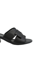 Imagine Saboți damă negri cu fundiță, din piele naturală REMR8759-01
