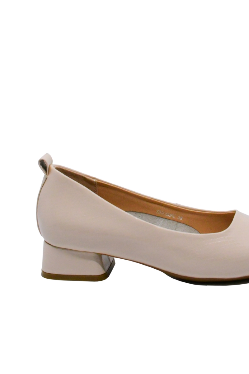 Imagine Pantofi bej din lac cu imprimeu croco OTR20005