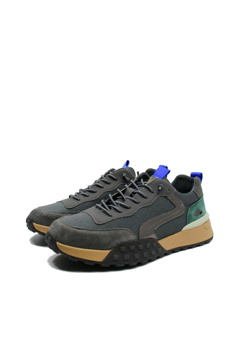 Imagine Sneakers grey din material textil și piele întoarsă FNX88926