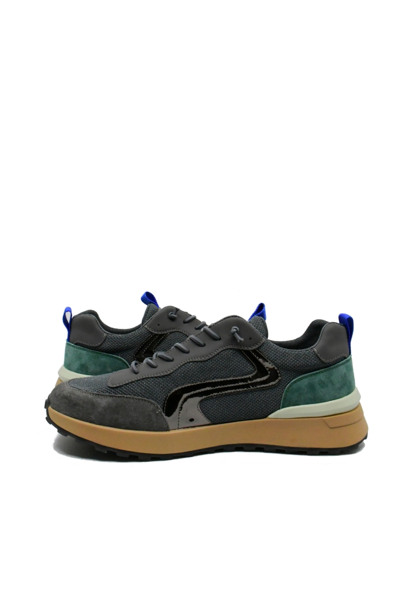 Imagine Sneakers grey din material textil și piele întoarsă FNX88926