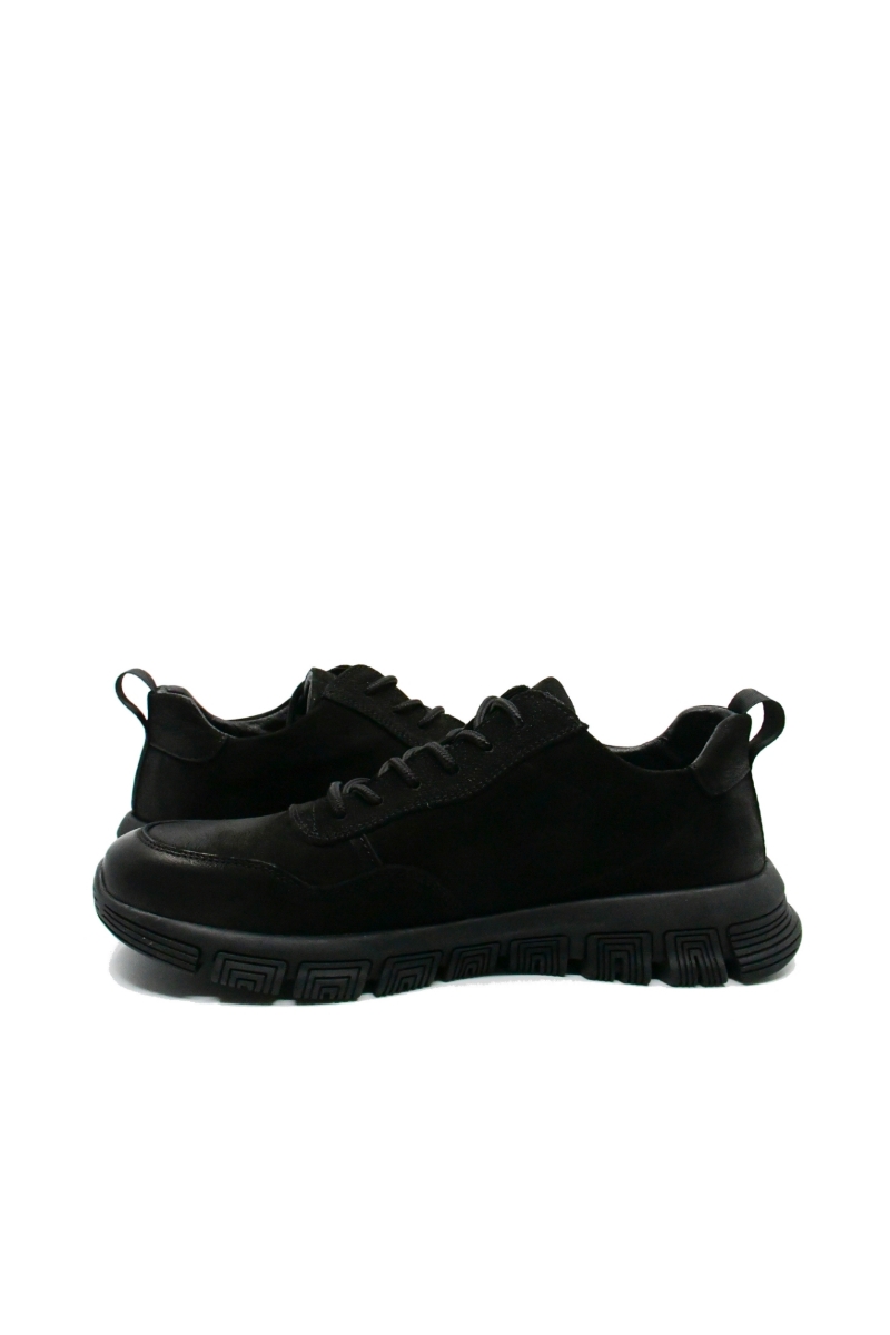Imagine Pantofi sport negri din piele întoarsă cu efect patinat FNX8836
