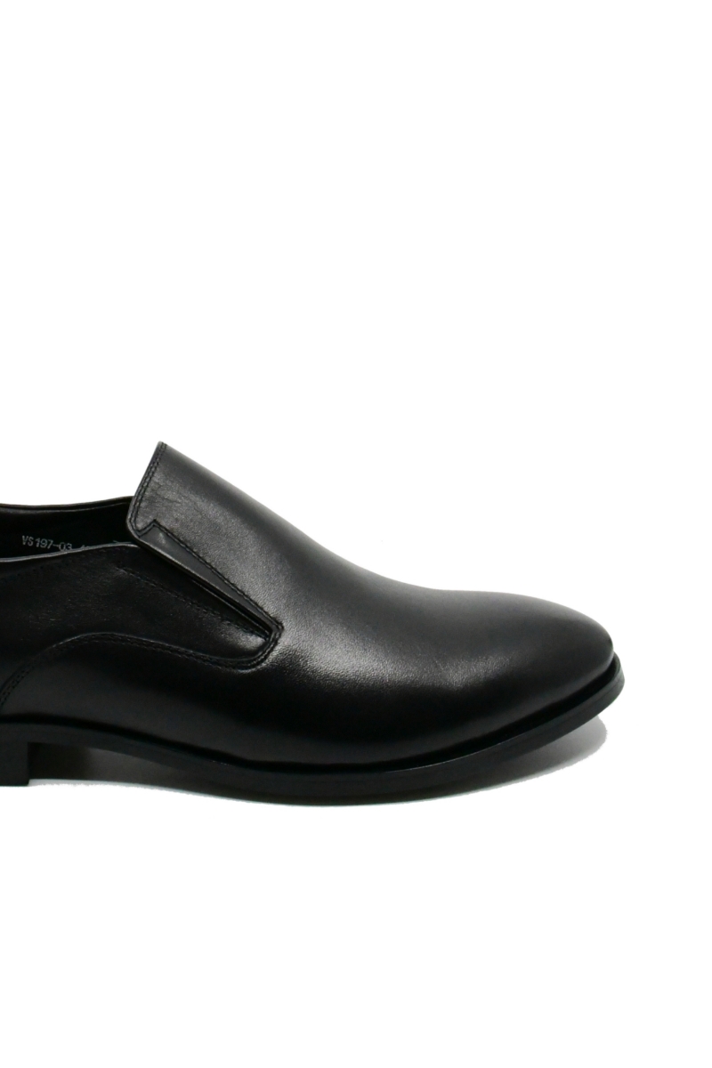 Imagine Pantofi negri, fără șiret, din piele naturală FNX197-03