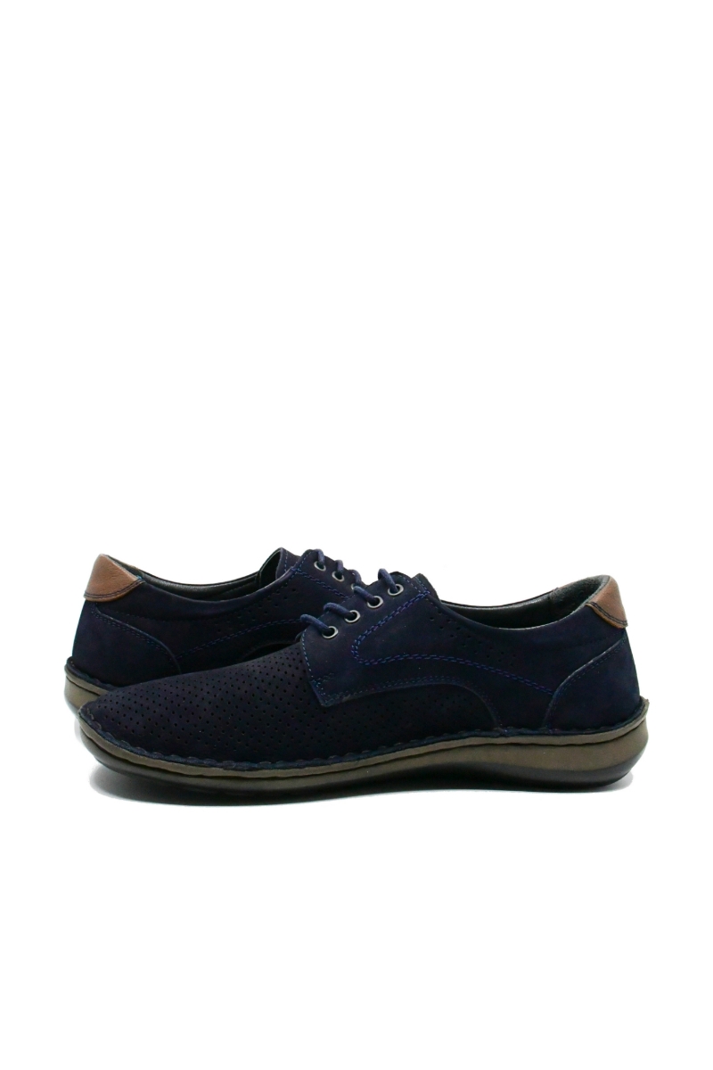 Imagine Mocasini anatomici bărbați bleumarin, din piele întoarsă GOR9506