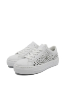 Imagine Pantofi casual sport albi perforați din piele naturală RIKL8831-80