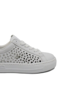 Imagine Pantofi casual sport albi perforați din piele naturală RIKL8831-80