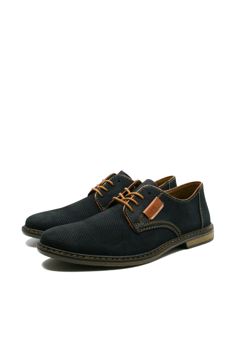 Imagine Pantofi casual bleumarin din piele întoarsă RIK13439-14