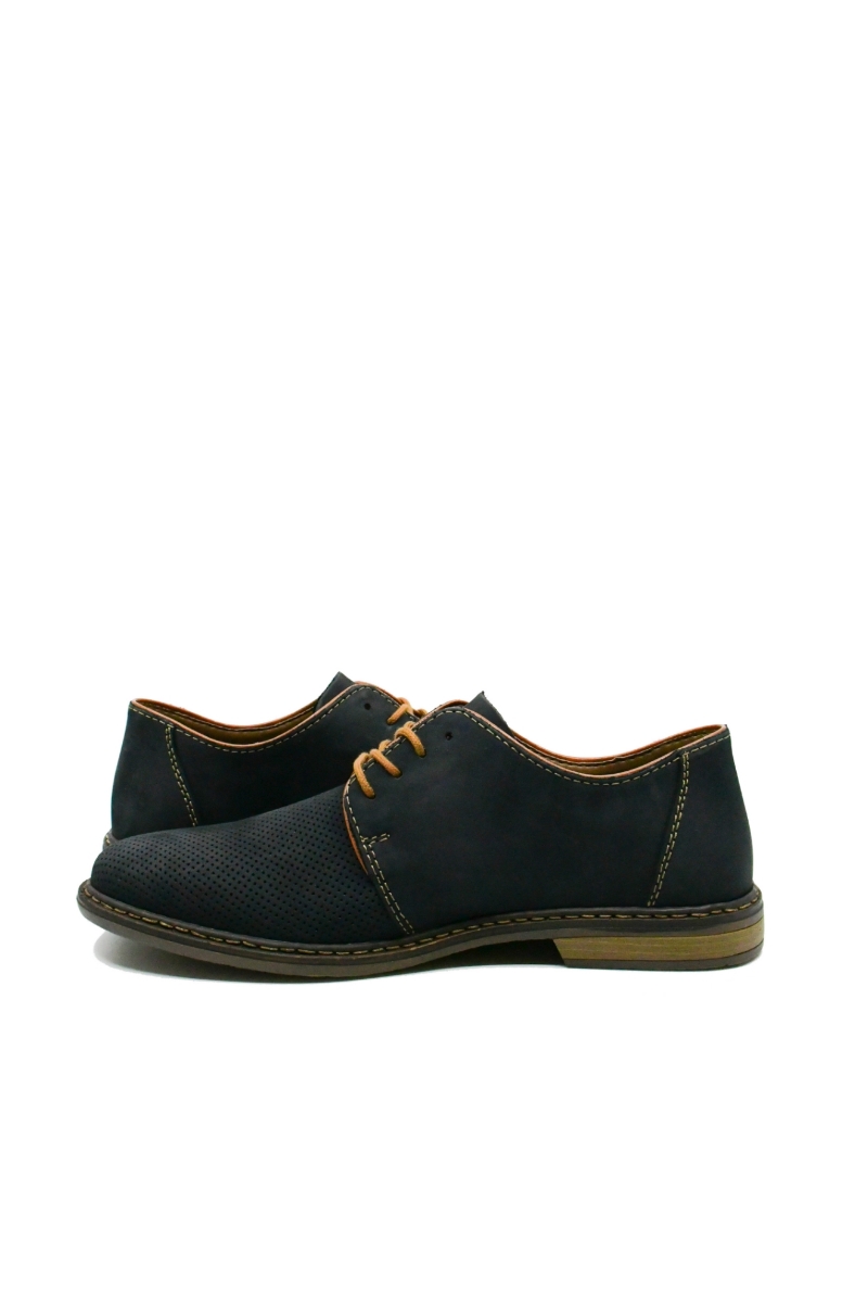 Imagine Pantofi casual bleumarin din piele întoarsă RIK13439-14