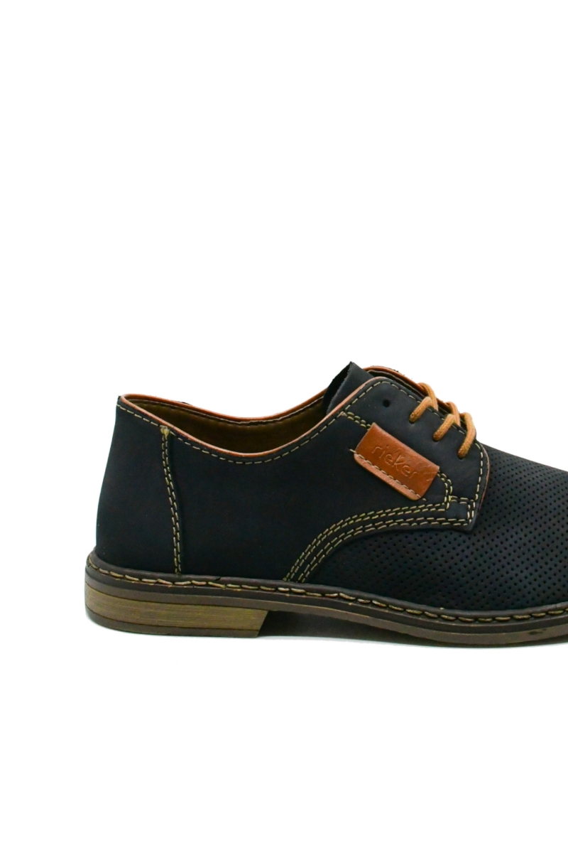 Imagine Pantofi casual bleumarin din piele întoarsă RIK13439-14