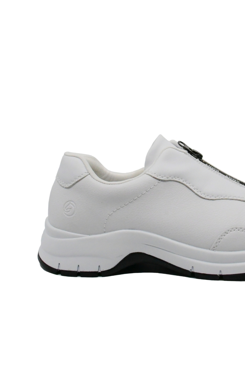 Imagine Pantofi sport din piele naturală, albi, cu fermoar în față REMD0G03-80