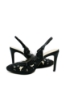 Imagine Pantofi decupați negri cu toc stiletto și model floral cu cristale MEN23640