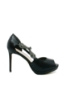 Imagine Pantofi decupați peep-toe negru sidefat cu toc stiletto MEN23822