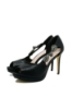 Imagine Pantofi decupați peep-toe negru sidefat cu toc stiletto MEN23822