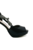 Imagine Pantofi decupați peep-toe negru sidefat cu toc stiletto MEN23822