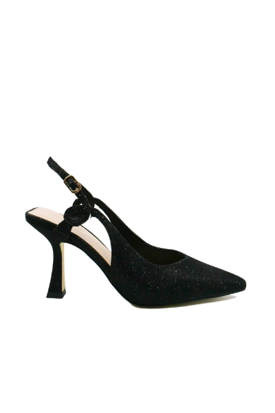 Imagine Pantofi decupați sparkle black cu toc stiletto MEN24079