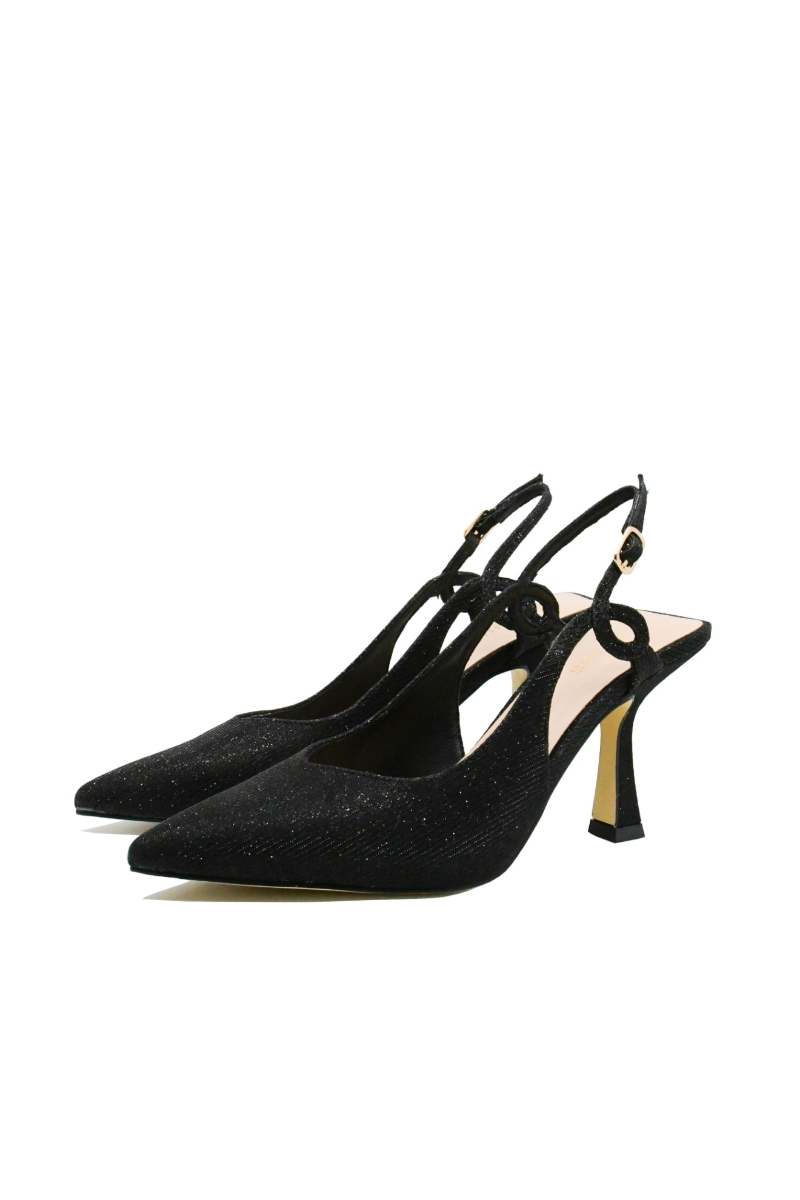 Imagine Pantofi decupați sparkle black cu toc stiletto MEN24079