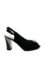 Imagine Sandale damă peep toe negre din piele întoarsă OTR854