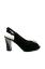Imagine Sandale damă peep toe negre din piele întoarsă OTR854