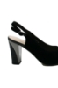 Imagine Sandale damă peep toe negre din piele întoarsă OTR854