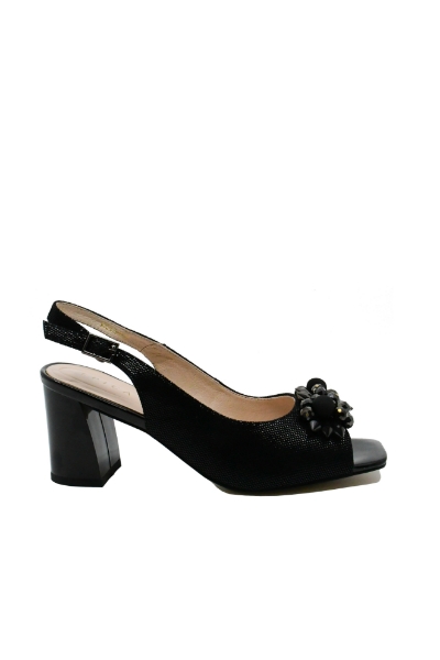 Imagine Sandale damă negre din piele snake și cristale OTR32008
