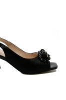 Imagine Sandale damă negre din piele snake și cristale OTR32008