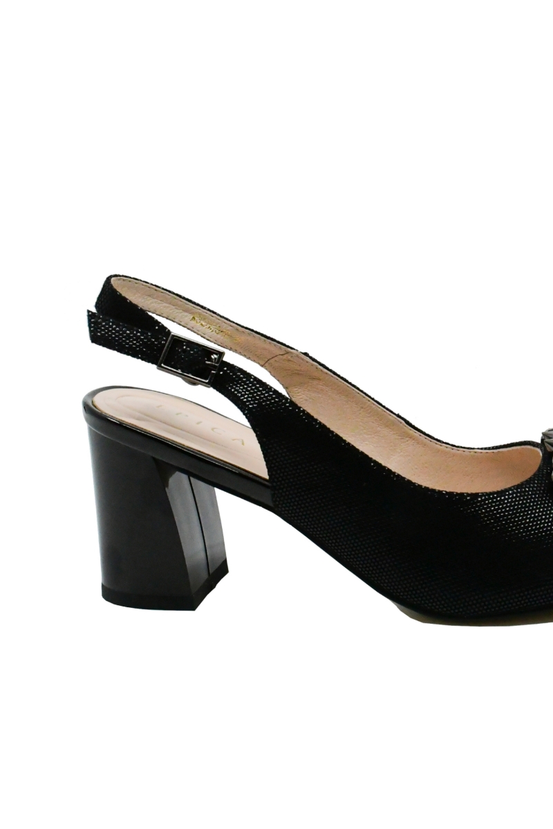 Imagine Sandale damă negre din piele snake și cristale OTR32008