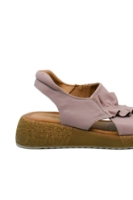 Imagine Sandale roz, din piele naturală, cu talpa de plută MIR2073