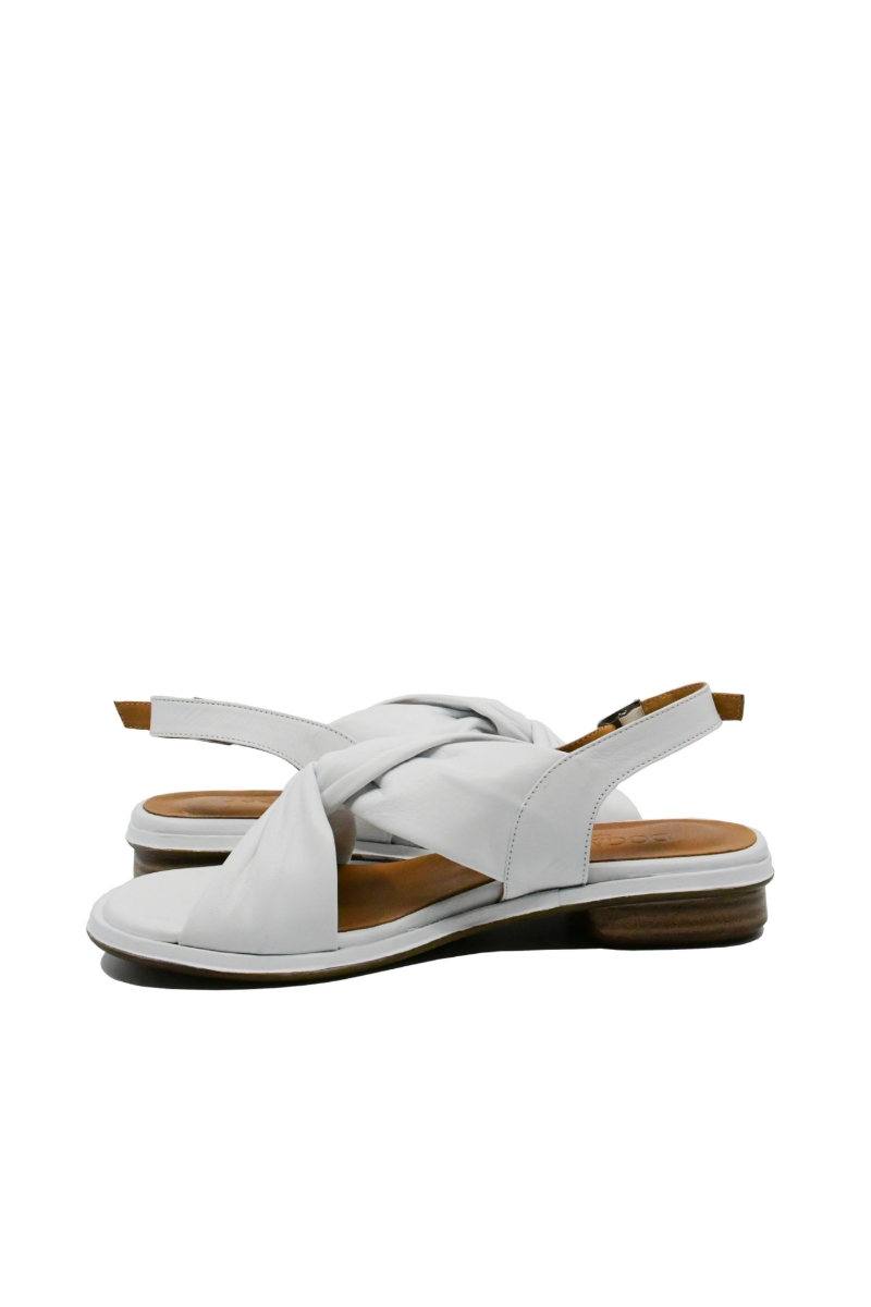 Imagine Sandale cu twist, albe, din piele naturală MIR445