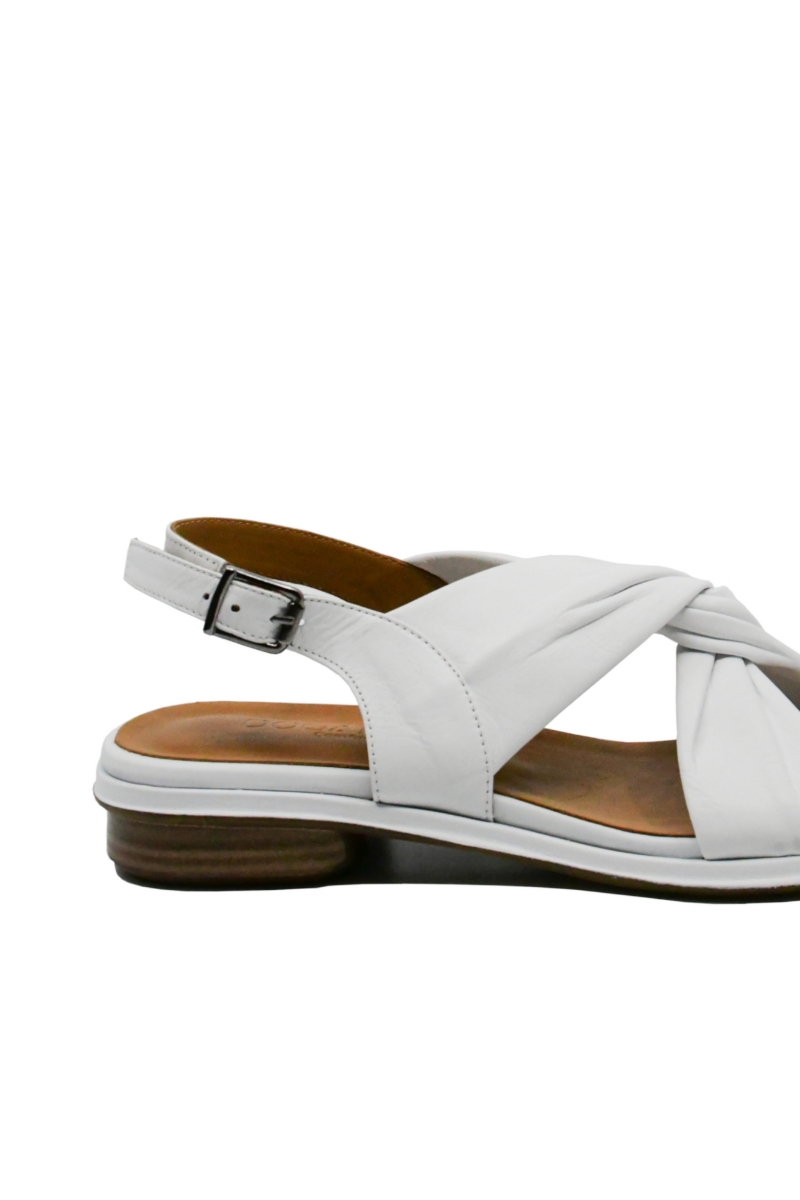 Imagine Sandale cu twist, albe, din piele naturală MIR445