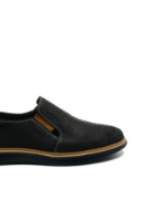 Imagine Mocasini bărbați bleumarin, din piele naturală cu perforații geometrice MIR1411