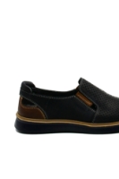 Imagine Mocasini bărbați bleumarin, din piele naturală cu perforații geometrice MIR1411