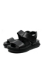 Imagine Sandale damă negre din piele naturală cu talpa dublă GOR736