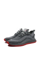Imagine  Sneakers din material textil tricotat, gri cu detalii roșii OTR620018