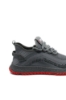 Imagine  Sneakers din material textil tricotat, gri cu detalii roșii OTR620018