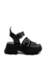 Imagine Sandale damă negre din piele naturală, cu platformă voluminoasă GOR854