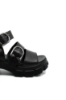 Imagine Sandale damă negre din piele naturală, cu platformă voluminoasă GOR854