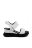 Imagine Sandale damă wedge albe din piele naturală GOR840