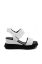 Imagine Sandale damă wedge albe din piele naturală GOR840