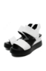 Imagine Sandale damă wedge albe din piele naturală GOR840