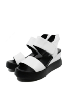 Imagine Sandale damă wedge albe din piele naturală GOR840