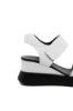 Imagine Sandale damă wedge albe din piele naturală GOR840