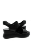 Imagine Sandale damă wedge negre din piele naturală GOR840