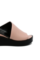 Imagine Saboți damă roz pudră cu platformă, din piele naturală GORD42