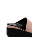 Imagine Saboți damă roz pudră cu platformă, din piele naturală GORD42