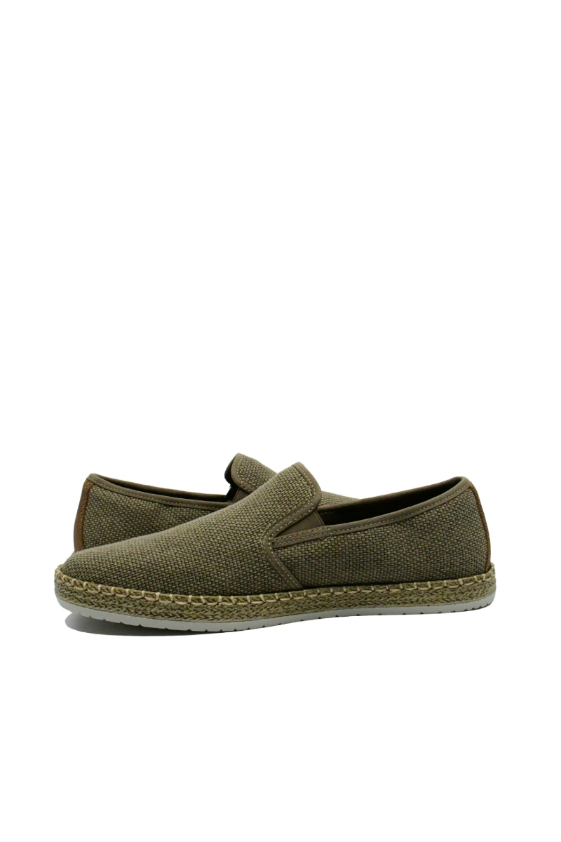 Imagine Mocasini bej bărbați din material textil cu aspect țesut RIKB5265-64