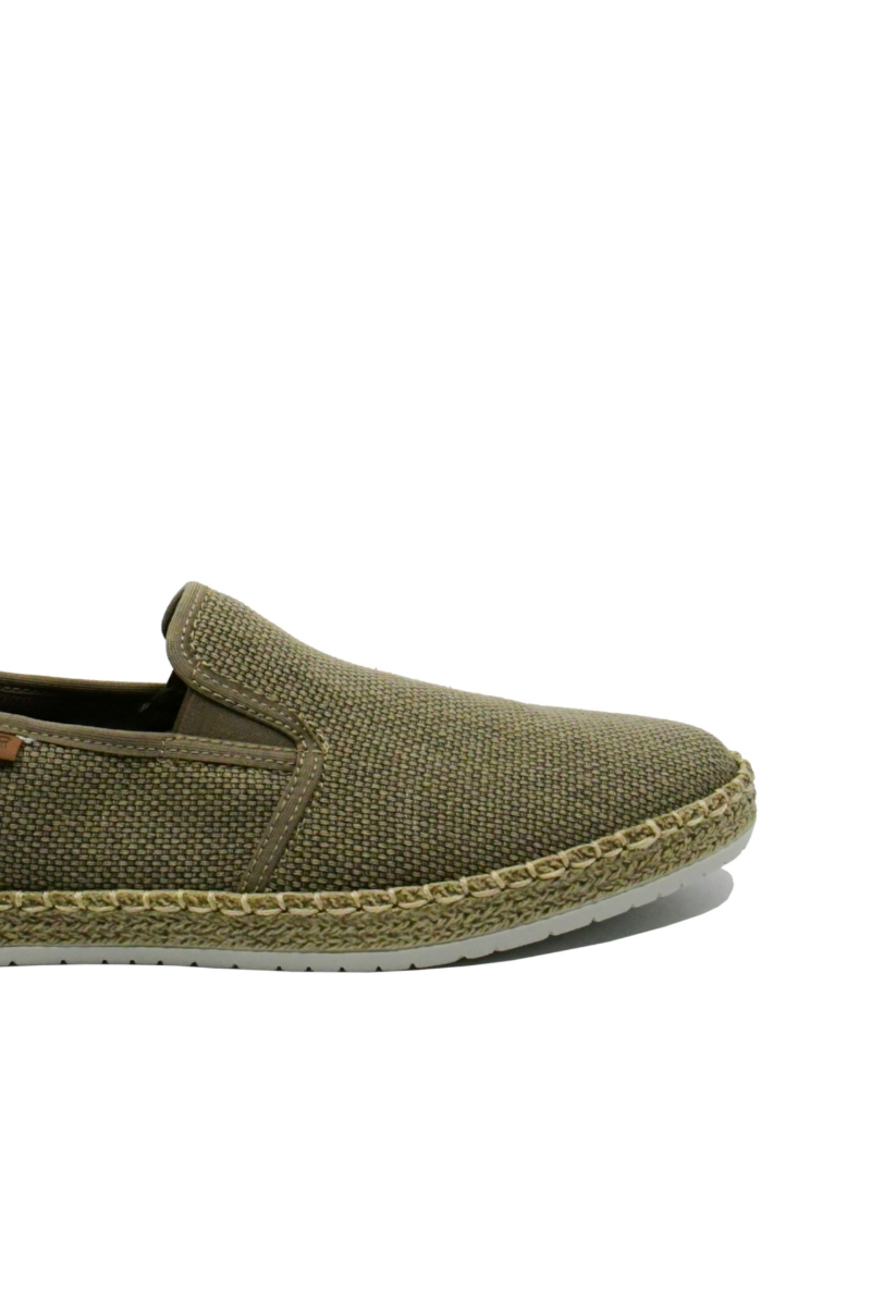 Imagine Mocasini bej bărbați din material textil cu aspect țesut RIKB5265-64