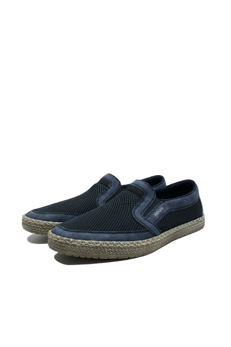 Imagine Mocasini bărbați blue din material textil plasă RIKB5264-14