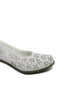 Imagine Pantofi decupați din piele naturală albi cu model floral RIK40981-80