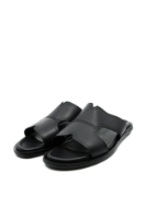 Imagine Șlapi negri bărbați din piele naturală